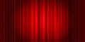 Stage curtains with spotlight beam. Realistic closed curtains in theater or cinema with stage light. Red fabric drapes background. Royalty Free Stock Photo